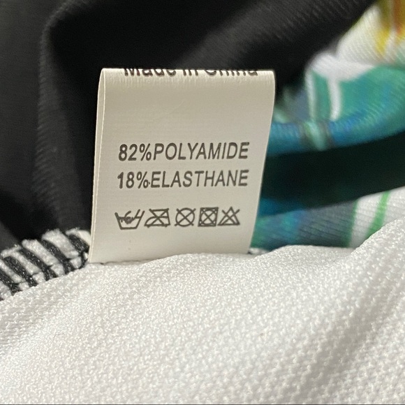 Swimsuit One Piece Halter Tie Neckline Floral Black Small - Picture 10 of 11